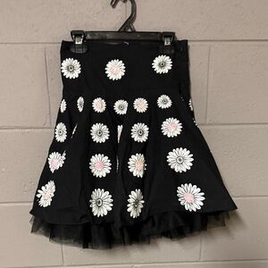 The Children's Place Black Skirt with White Daisy Print